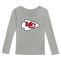 Ensemble de nuit avec t-shirt et pantalon à manches longues pour enfants d'âge préscolaire gris chiné des Kansas City Chiefs