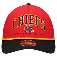 Casquette ajustable New Era rouge/noir Kansas City Chiefs Arch COOLERA 9FORTY A-Frame M-Crown pour enfant d'âge préscolaire