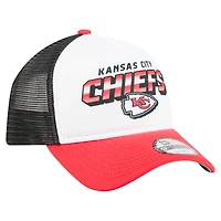 Casquette ajustable New Era blanche Kansas City Chiefs 9FORTY A-Frame pour enfant d'âge préscolaire