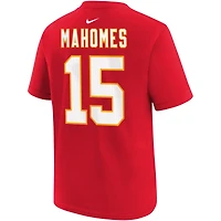 T-shirt Nike pour enfant d'âge préscolaire, à l'effigie de Patrick Mahomes, joueur des Kansas City Chiefs, avec son nom et numéro.