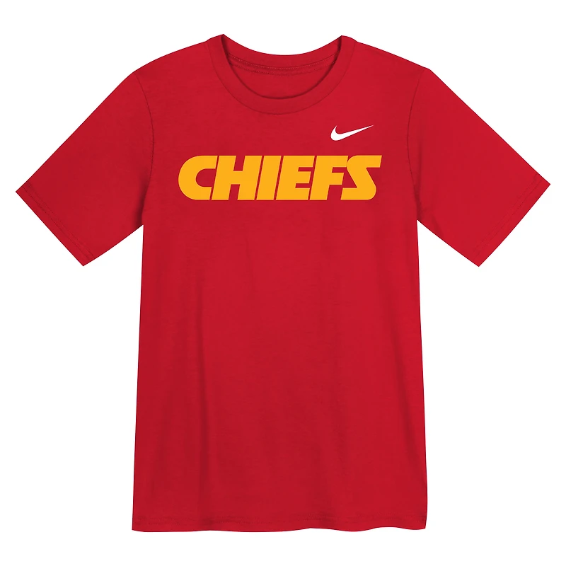 T-shirt Nike rouge Kansas City Chiefs pour enfants d'âge préscolaire