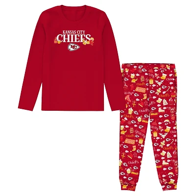Preschool Outerstuff Red Kansas City Chiefs Chestnut Holiday Sleep Set