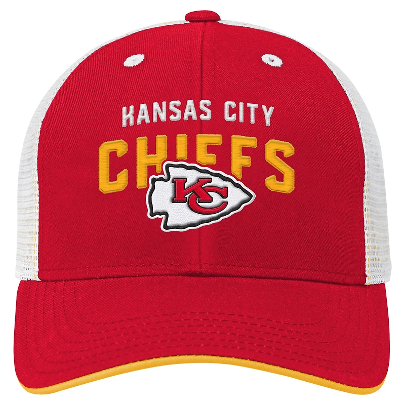 Casquette réglable rouge préscolaire Kansas City Chiefs Core Lockup Trucker