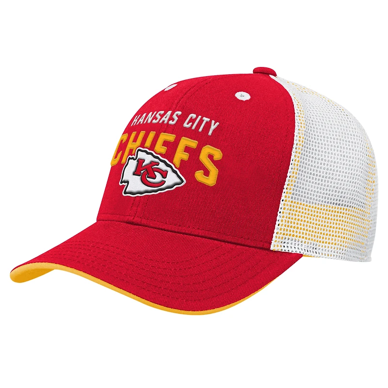 Casquette réglable rouge préscolaire Kansas City Chiefs Core Lockup Trucker
