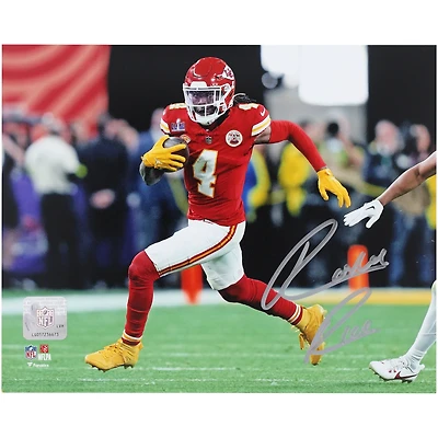 Photographie autographiée de Rashee Rice, championne du Super Bowl LVIII, Kansas City Chiefs, 8" x 10"