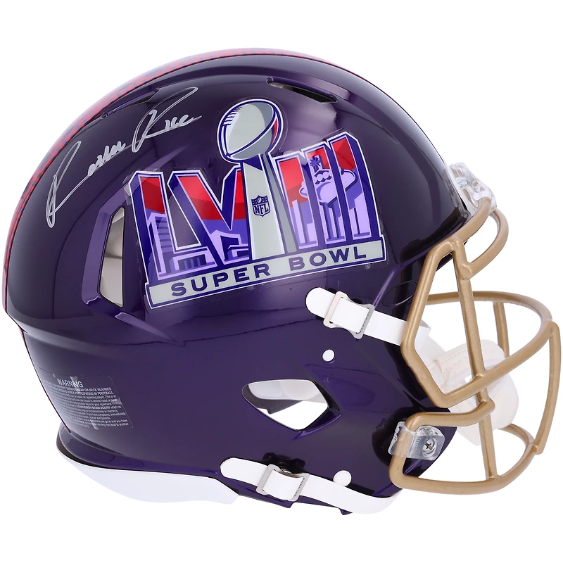 Casque authentique Riddell Speed ​​autographié par Rashee Rice des Kansas City Chiefs pour le Super Bowl LVIII