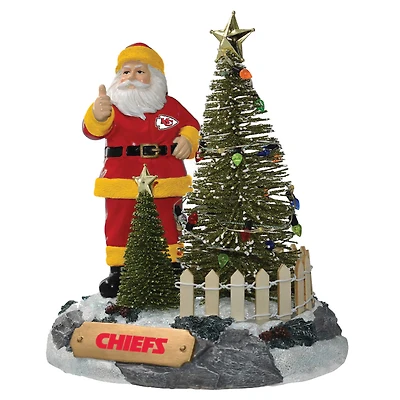 Figurine du Père Noël des Kansas City Chiefs avec arbre à LED de The Memory Company