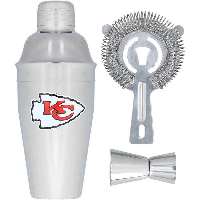 The Memory Company Kansas City Chiefs Ensemble shaker, passoire et doseur en acier inoxydable