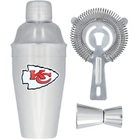 The Memory Company Kansas City Chiefs Ensemble shaker, passoire et doseur en acier inoxydable