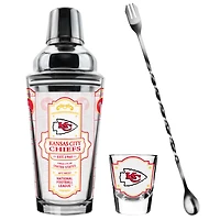 The Sports Vault Kansas City Chiefs Ensemble de cinq verres à shot et verres à mélange pour barman