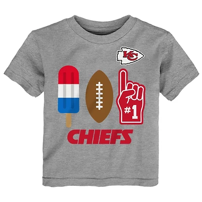 Toddler Gray Kansas City Chiefs Americana Pop T-Shirt