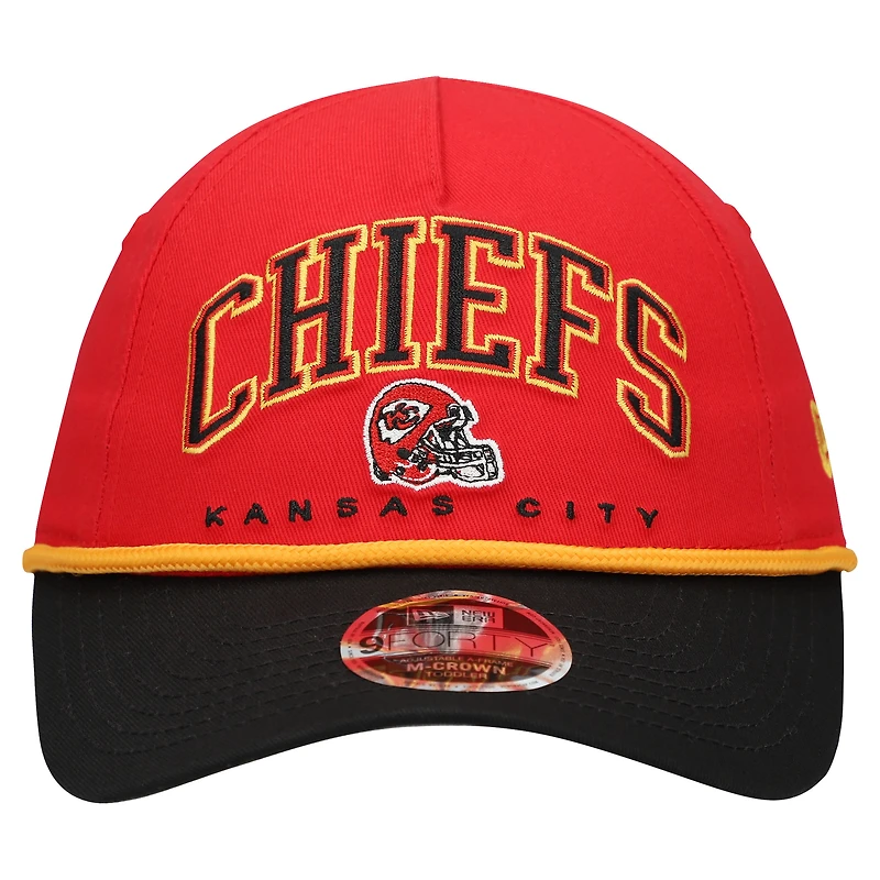Toddler New Era Red/Black Kansas City Chiefs Arch COOLERA 9FORTY A-Frame Adjustable Hat
