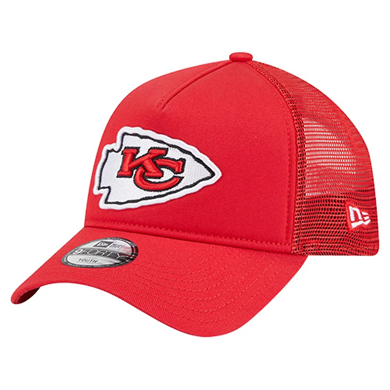 Casquette ajustable New Era rouge Kansas City Chiefs 9FORTY A-Frame Trucker pour tout-petit