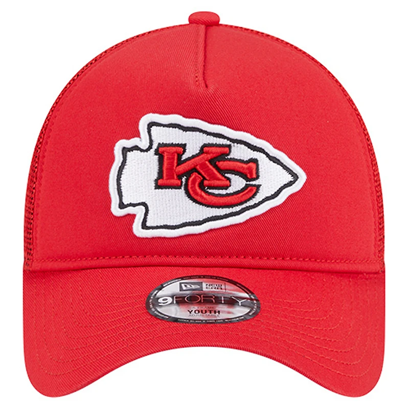 Casquette ajustable New Era rouge Kansas City Chiefs 9FORTY A-Frame Trucker pour tout-petit