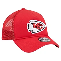Casquette ajustable New Era rouge Kansas City Chiefs 9FORTY A-Frame Trucker pour tout-petit