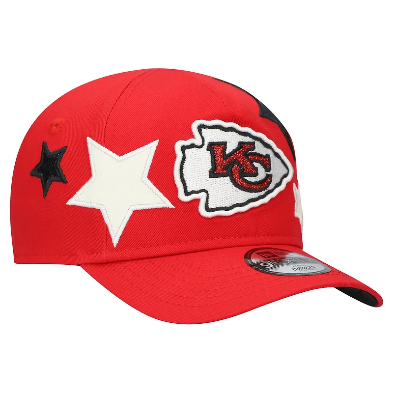 Casquette ajustable Stardom 9FORTY A-Frame rouge New Era pour tout-petits des Kansas City Chiefs