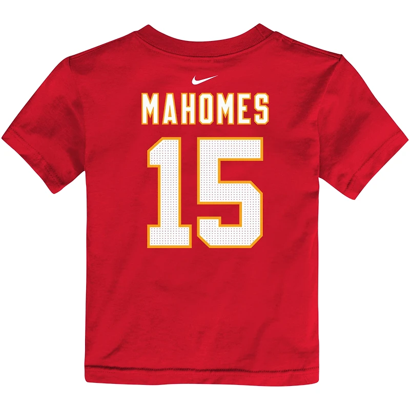 T-shirt avec nom et numéro du joueur des Kansas City Chiefs Nike Patrick Mahomes pour tout-petits