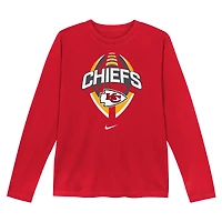 T-shirt Nike rouge à manches longues pour enfant Kansas City Chiefs Primetime Legend Icon Performance