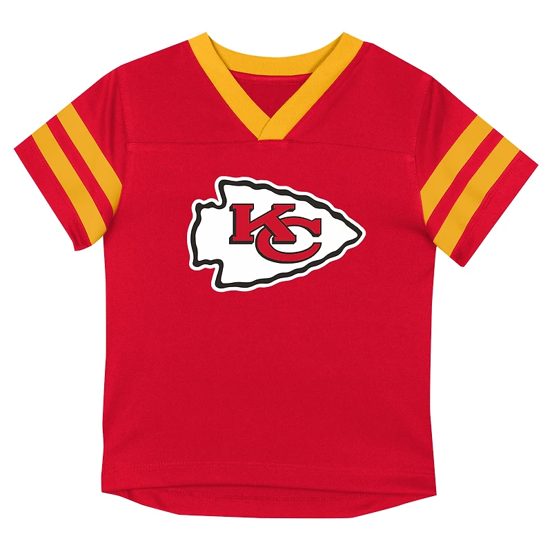 Toddler Outerstuff Red/Gold Kansas City Chiefs Red Zone V-Neck T-Shirt & Pants Set