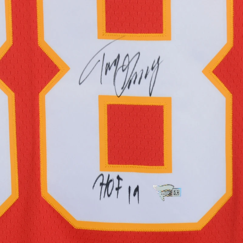 Tony Gonzalez Kansas City Chiefs Autographed Mitchell & Ness Red Replica Jersey with "HOF 19" Inscription