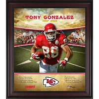 Profil de carrière encadré de Tony Gonzalez, Kansas City Chiefs, 15" x 17" au Temple de la renommée