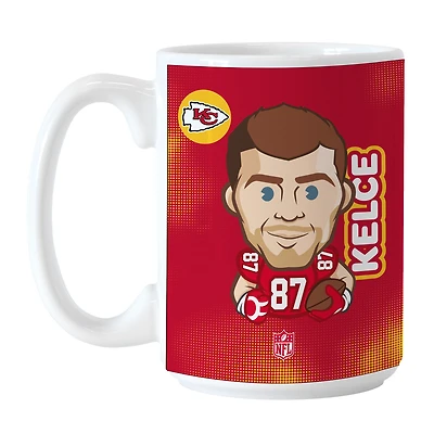 Travis Kelce Chefs de Kansas City 15oz. Tasse de caricature de joueur