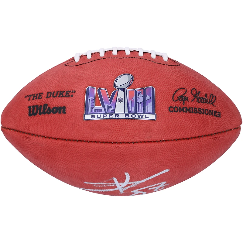 Ballon de football Duke autographié par Travis Kelce, Kansas City Chiefs, pour le Super Bowl LVIII