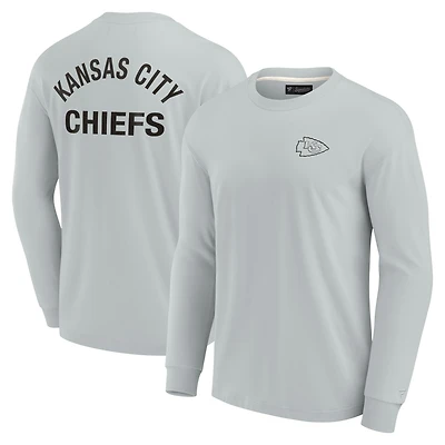 T-shirt unisexe Fanatics gris Kansas City Chiefs Elements super doux à manches longues