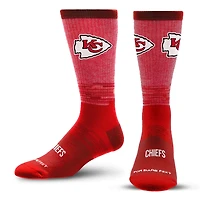 Chaussettes unisexes pieds nus ton sur ton de l'équipe Kansas City Chiefs