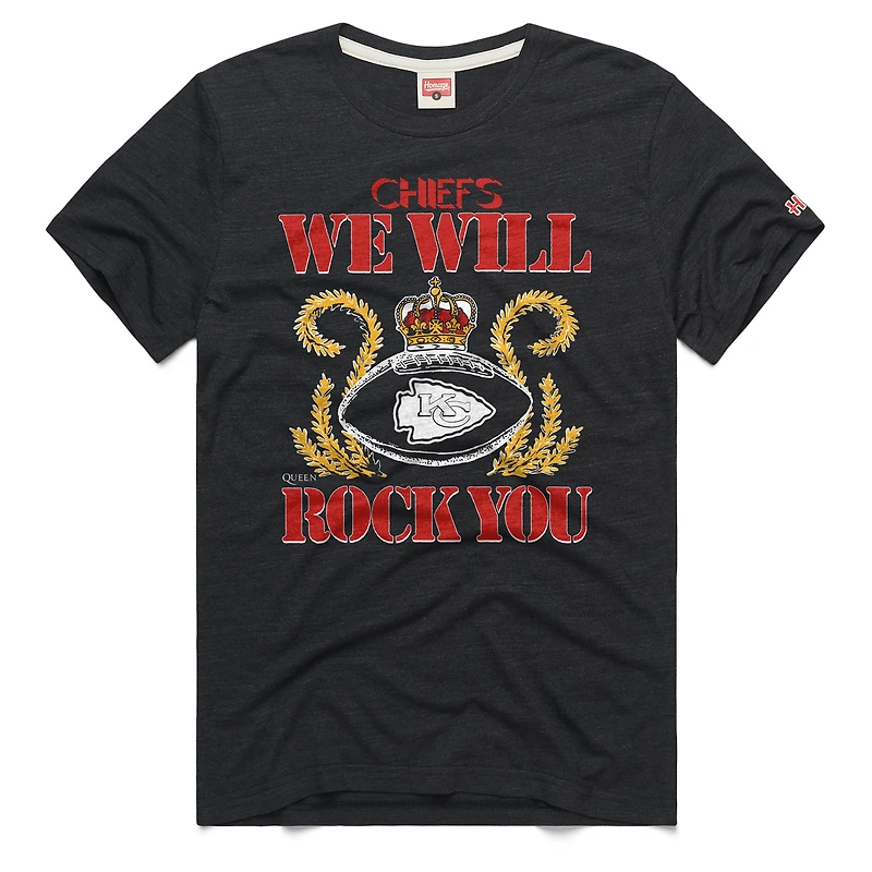 T-shirt unisexe Hommage Charcoal Kansas City Chiefs 2026 NFL Calendar Queen Tri-Blend