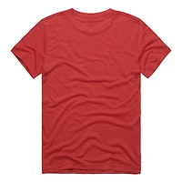 T-shirt unisexe en mélange de trois matières, hommage à Derrick Thomas, Kansas City Chiefs, rouge, inspiré des cartes collectionner NFL Topps.