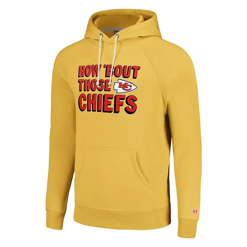 Sweat à capuche unisexe Hommage Gold Kansas City Chiefs Hyperlocal Raglan