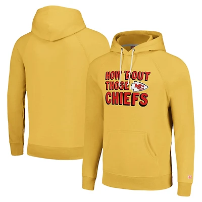 Sweat à capuche unisexe Hommage Gold Kansas City Chiefs Hyperlocal Raglan
