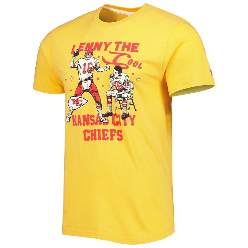 Unisex Homage Len Dawson Gold Kansas City Chiefs Caricature Retired Player Tri-Blend T-Shirt