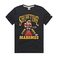 T-shirt unisexe hommage à Patrick Mahomes, anthracite, joueur caricatural des Kansas City Chiefs, en mélange de trois couleurs