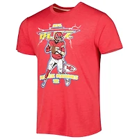 Unisex Homage Patrick Mahomes Heathered Heather Red Kansas City Chiefs NFL Blitz Player Tri-Blend T-Shirt