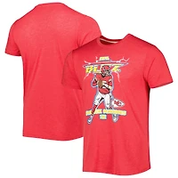 T-shirt unisexe hommage Patrick Mahomes Heathered Red Kansas City Chiefs NFL Blitz Player Tri-Blend