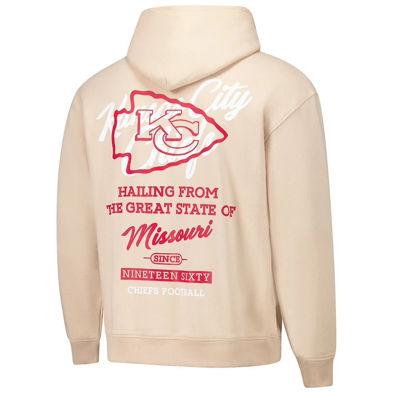 Sweat à capuche unisexe en polaire The Wild Collective Cream Kansas City Chiefs