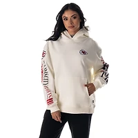 Sweat à capuche unisexe en polaire manches longues The Wild Collective crème des Kansas City Chiefs