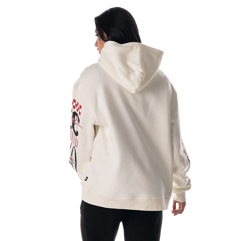 Unisex The Wild Collective Cream Kansas City Chiefs Stacked Graphic Sleeve Fleece Hoodie