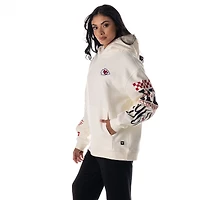 Sweat à capuche unisexe en polaire manches longues The Wild Collective crème des Kansas City Chiefs