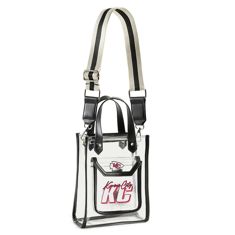 WEAR by Erin Andrews Sac à bandoulière transparent Kansas City Chiefs Stadium avec pochette à monnaie