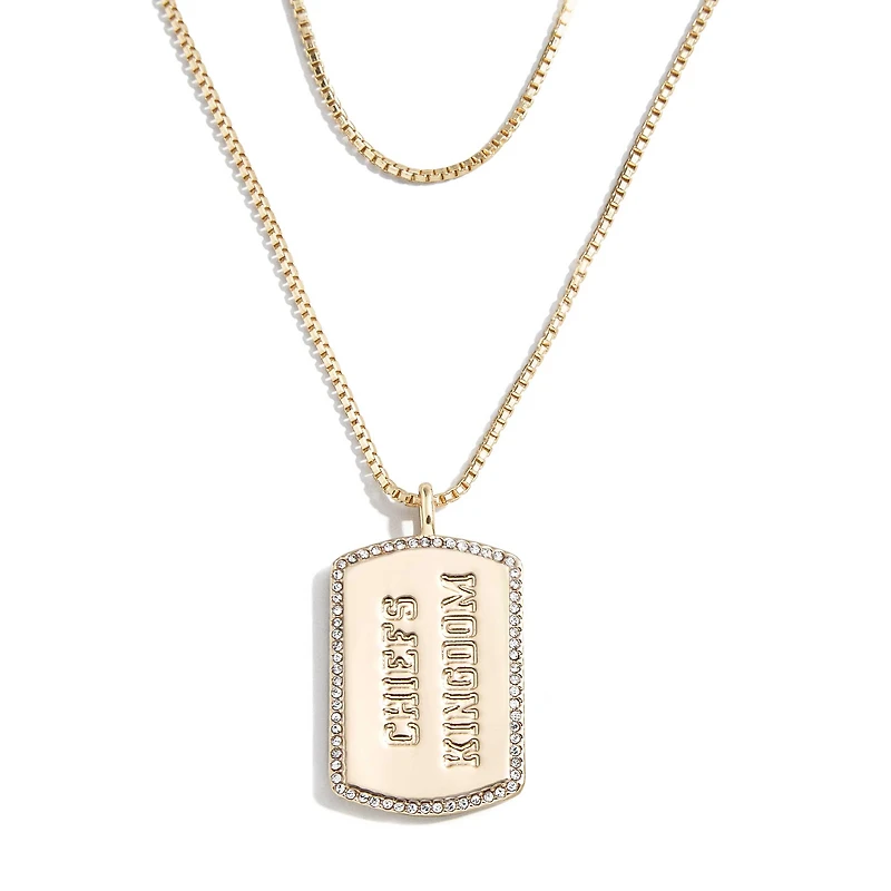 WEAR by Erin Andrews x Baublebar Kansas City Chiefs Collier en or avec étiquette de chien