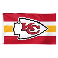 Drapeau de luxe WinCraft Kansas City Chiefs 3' x 5' à rayures horizontales, 1 face