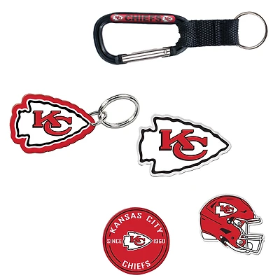 Lot de 5 porte-clés et aimants pour réfrigérateur WinCraft Kansas City Chiefs