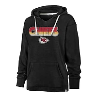 Women's '47 Black Kansas City Chiefs Color Rise Kennedy Pullover Hoodie