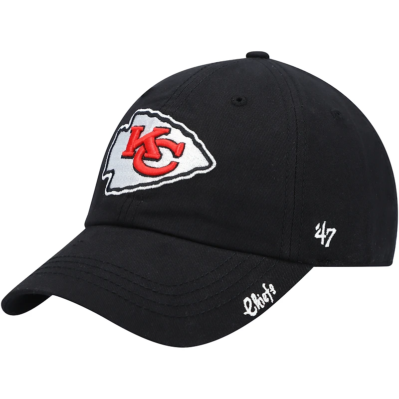 Casquette ajustable secondaire Kansas City Chiefs Miata Clean Up noire pour femme, modèle 47