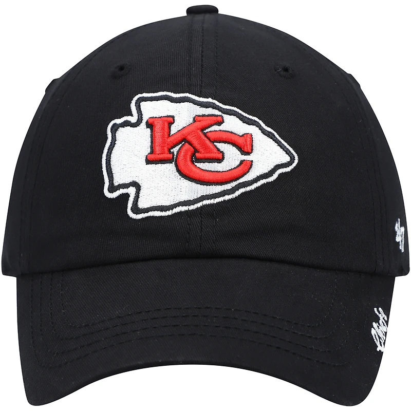 Women's '47 Black Kansas City Chiefs Miata Clean Up Secondary Adjustable Hat