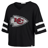 T-shirt court à col en V « 47 » noir pour femme, Kansas City Chiefs, Premier Scout