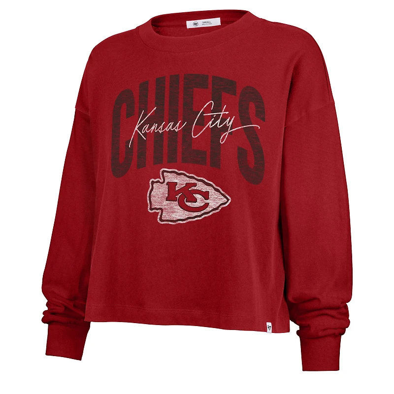 T-shirt court à manches longues pour femme « 47 » rouge Kansas City Chiefs Muse Sydney